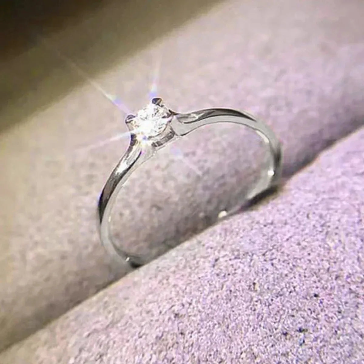 Thin Solitaire Band Ring
