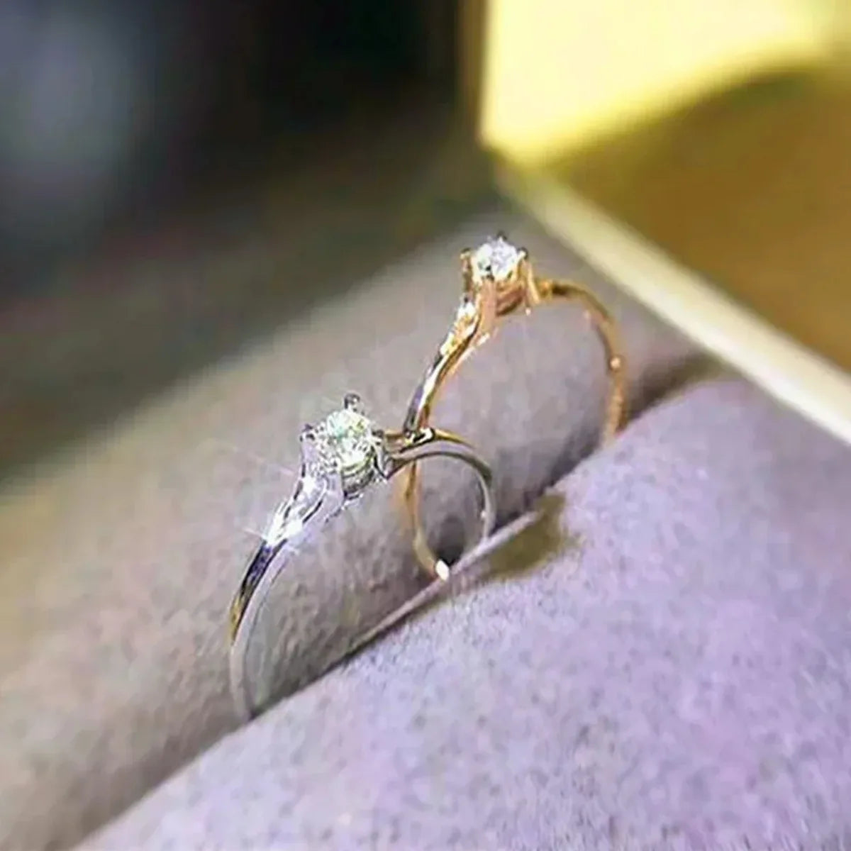 Thin Solitaire Band Ring