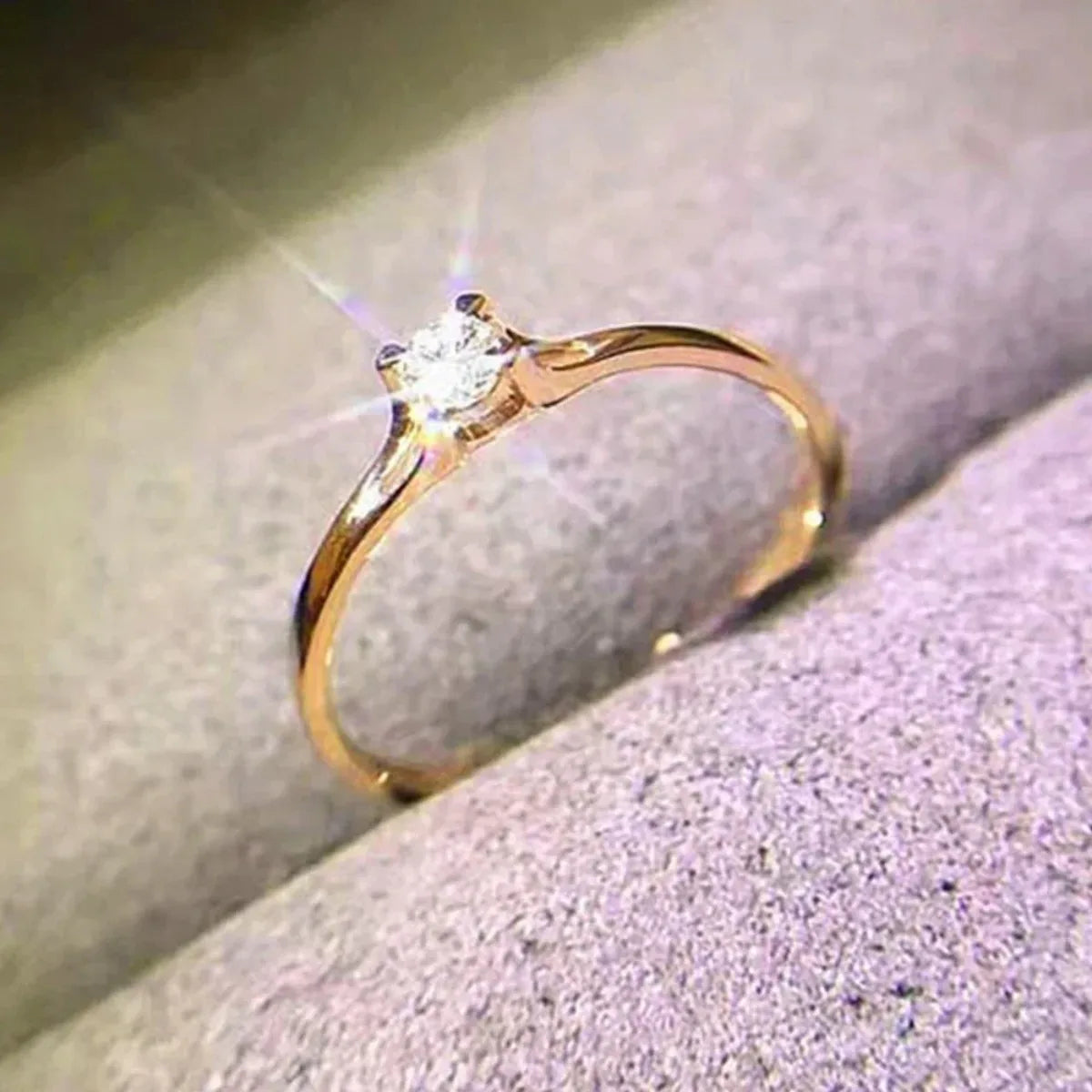 Thin Solitaire Band Ring